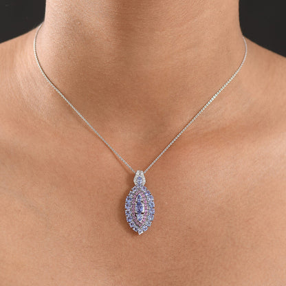 Tanzanite and Garnet Gemstone Crown Pendant