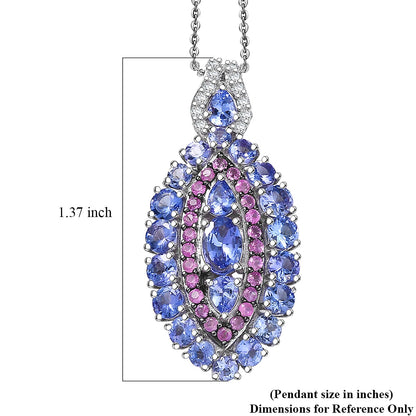 Tanzanite and Garnet Gemstone Crown Pendant