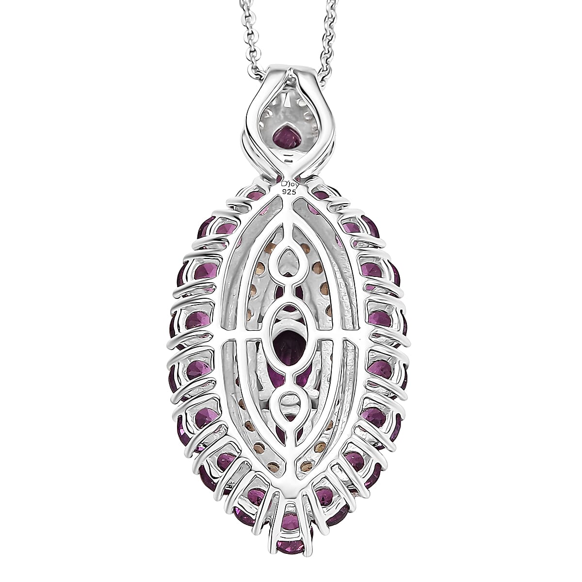 Tanzanite and Garnet Gemstone Crown Pendant