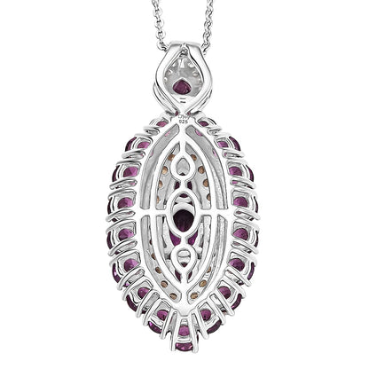 Tanzanite and Garnet Gemstone Crown Pendant