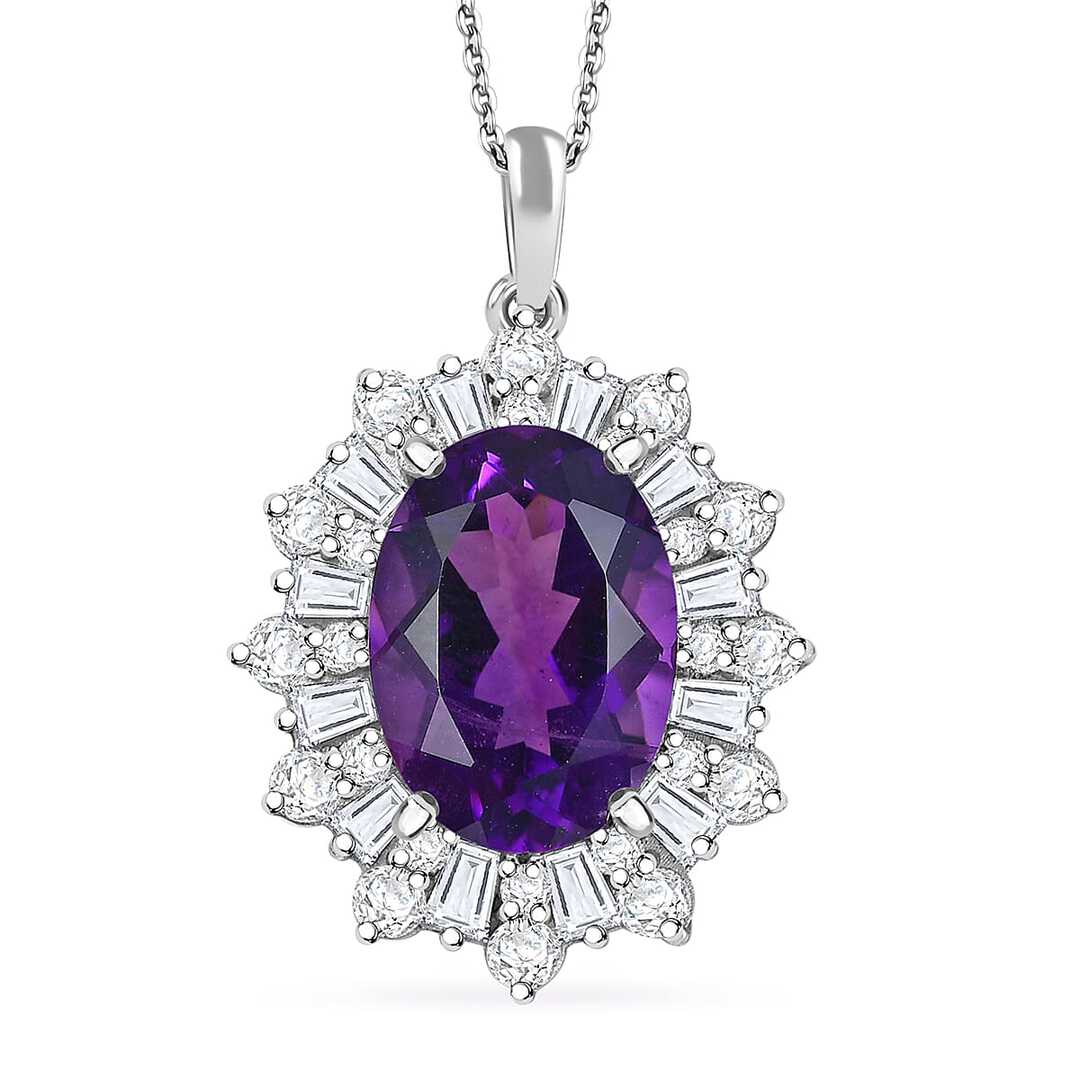 Lusaka Amethyst & Moissanite Solstice Pendant Necklace