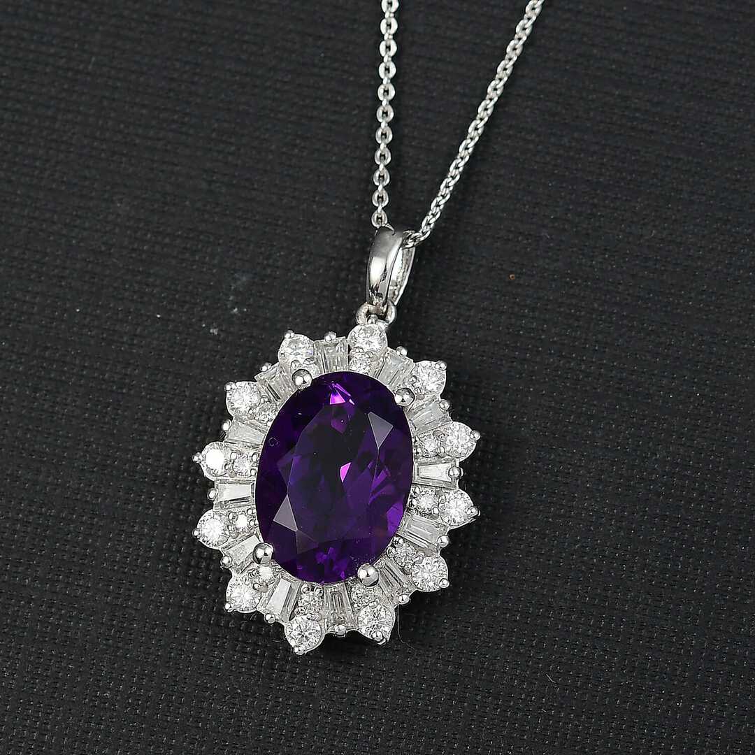 Lusaka Amethyst & Moissanite Solstice Pendant Necklace