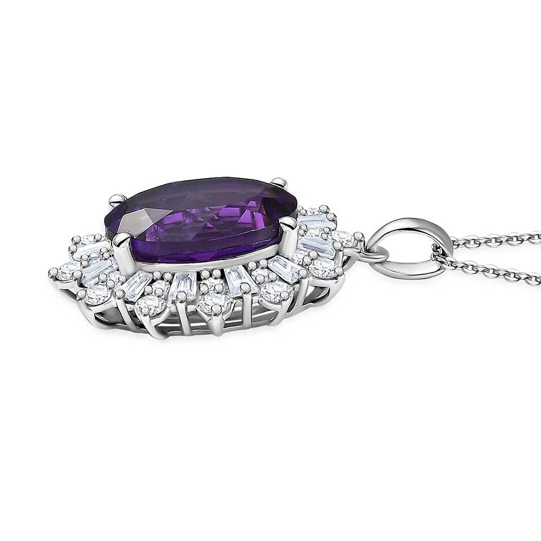 Lusaka Amethyst & Moissanite Solstice Pendant Necklace