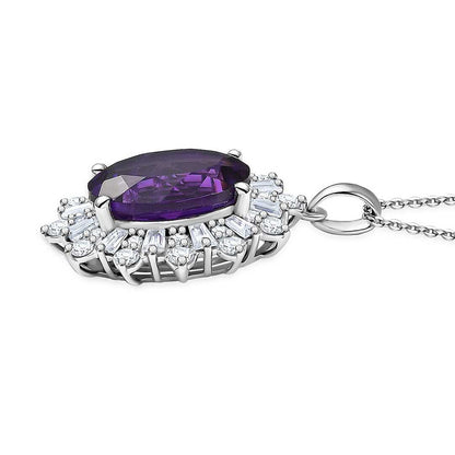 Lusaka Amethyst & Moissanite Solstice Pendant Necklace