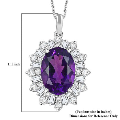 Lusaka Amethyst & Moissanite Solstice Pendant Necklace