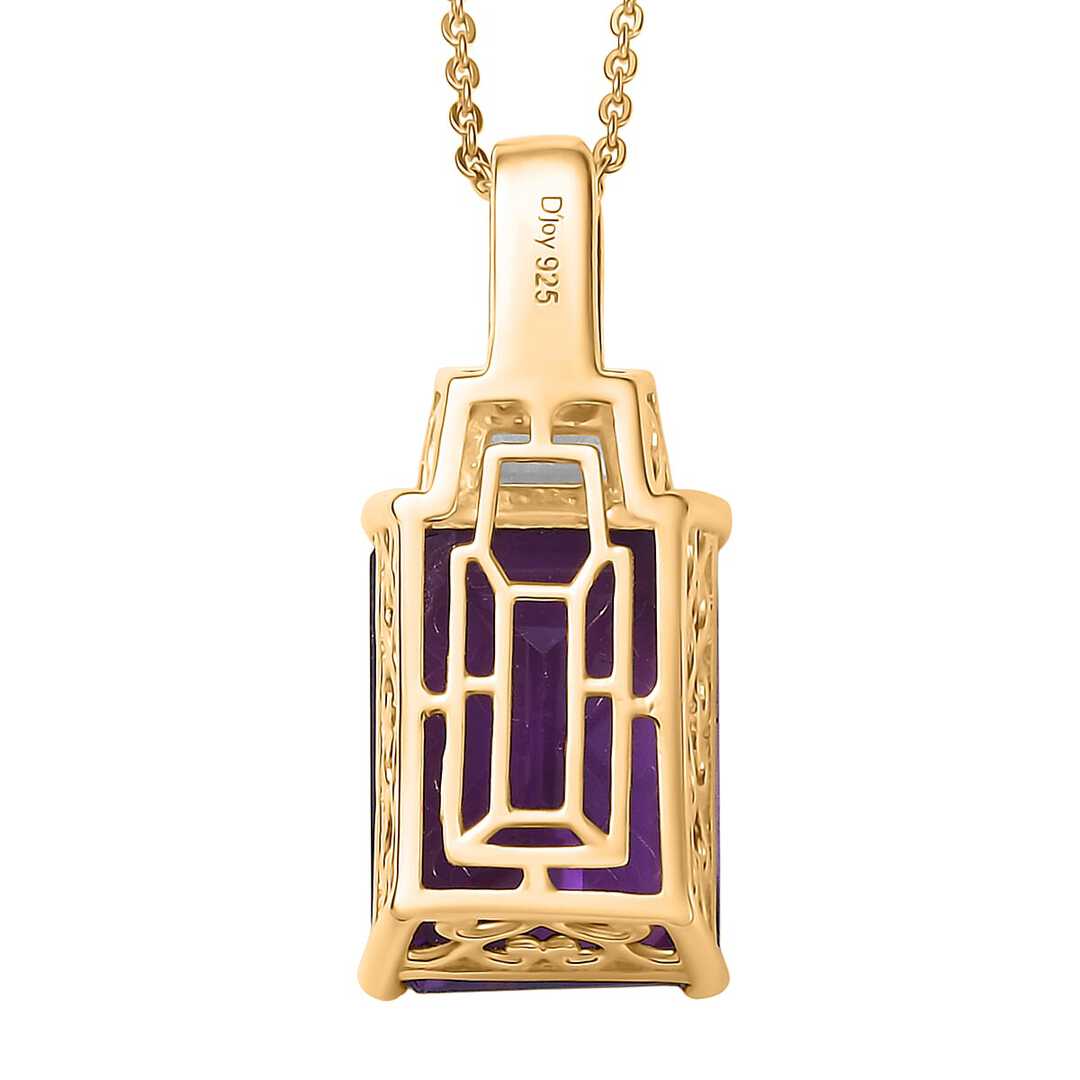 Lusaka Amethyst & Moissanite Art Deco Pendant Necklace