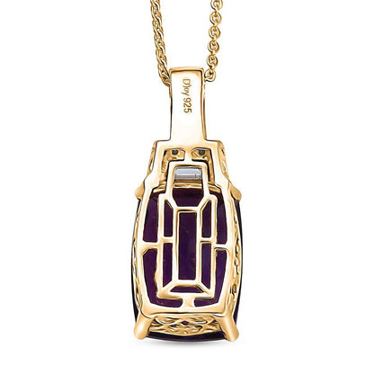 Lusaka Amethyst & Moissanite Art Deco Pendant Necklace