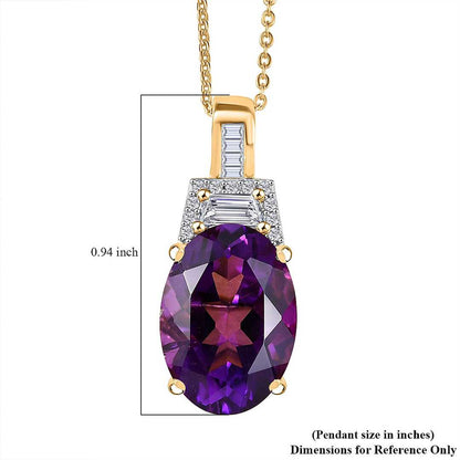 Lusaka Amethyst & Moissanite Art Deco Pendant Necklace