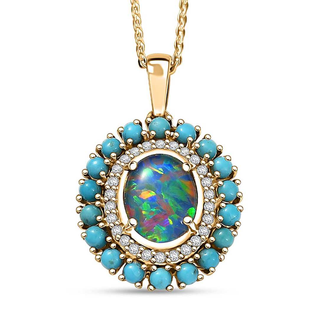 Elysian Opal & Multi Gemstone Night Sky Pendant Necklace