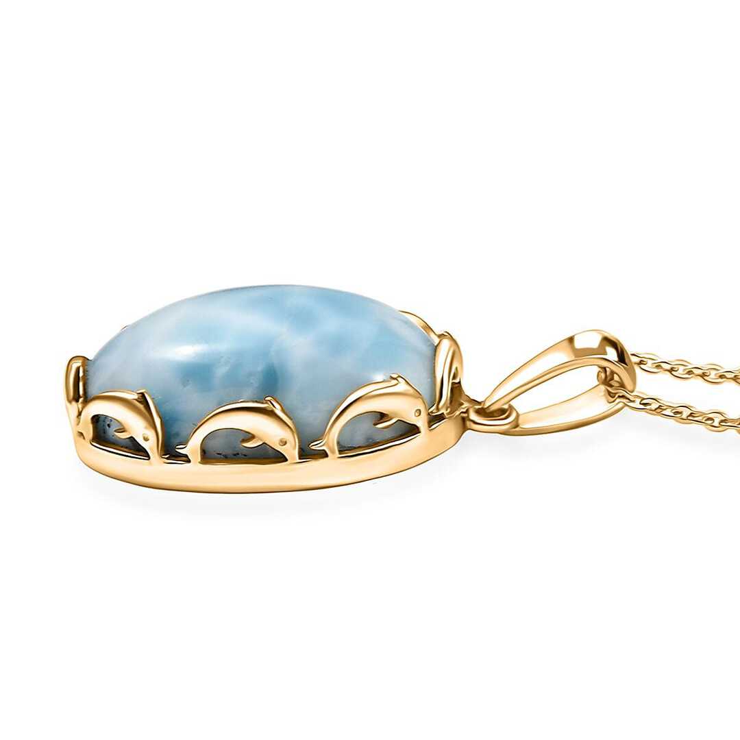 Larimar Tidal Crown Pendant Necklace