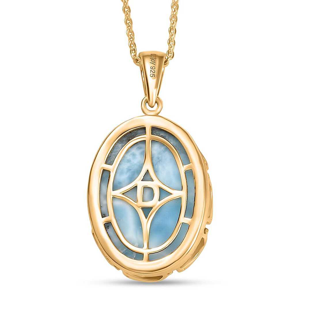 Larimar Tidal Crown Pendant Necklace