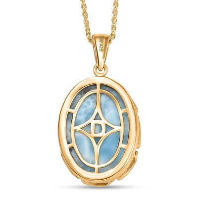 Larimar Tidal Crown Pendant Necklace