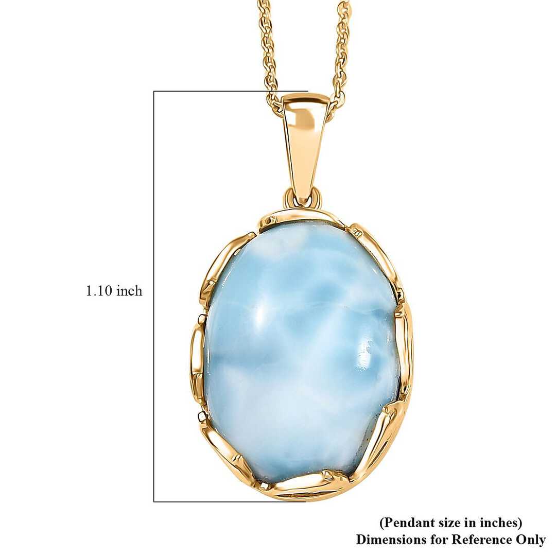 Larimar Tidal Crown Pendant Necklace