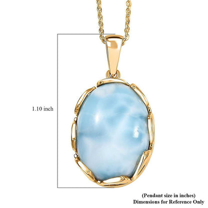 Larimar Tidal Crown Pendant Necklace