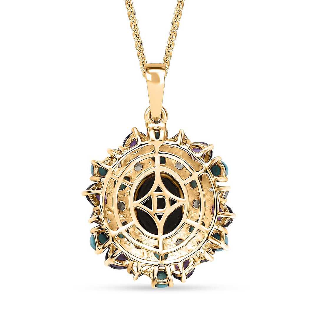 Elysian Opal & Multi Gemstone Cosmic Bloom Pendant Necklace