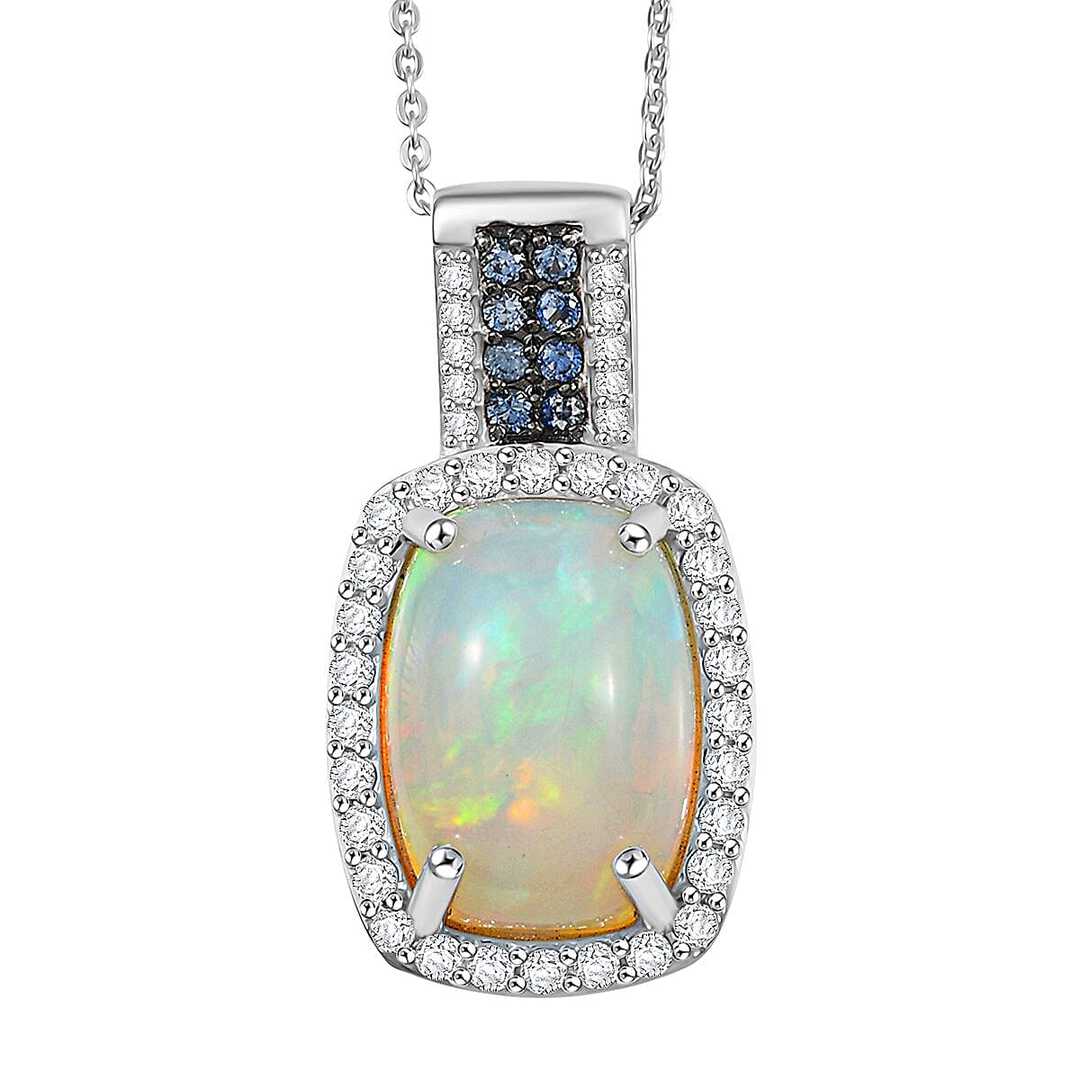 Ethiopian Welo Opal and Multi Gemstone Pendant Necklace
