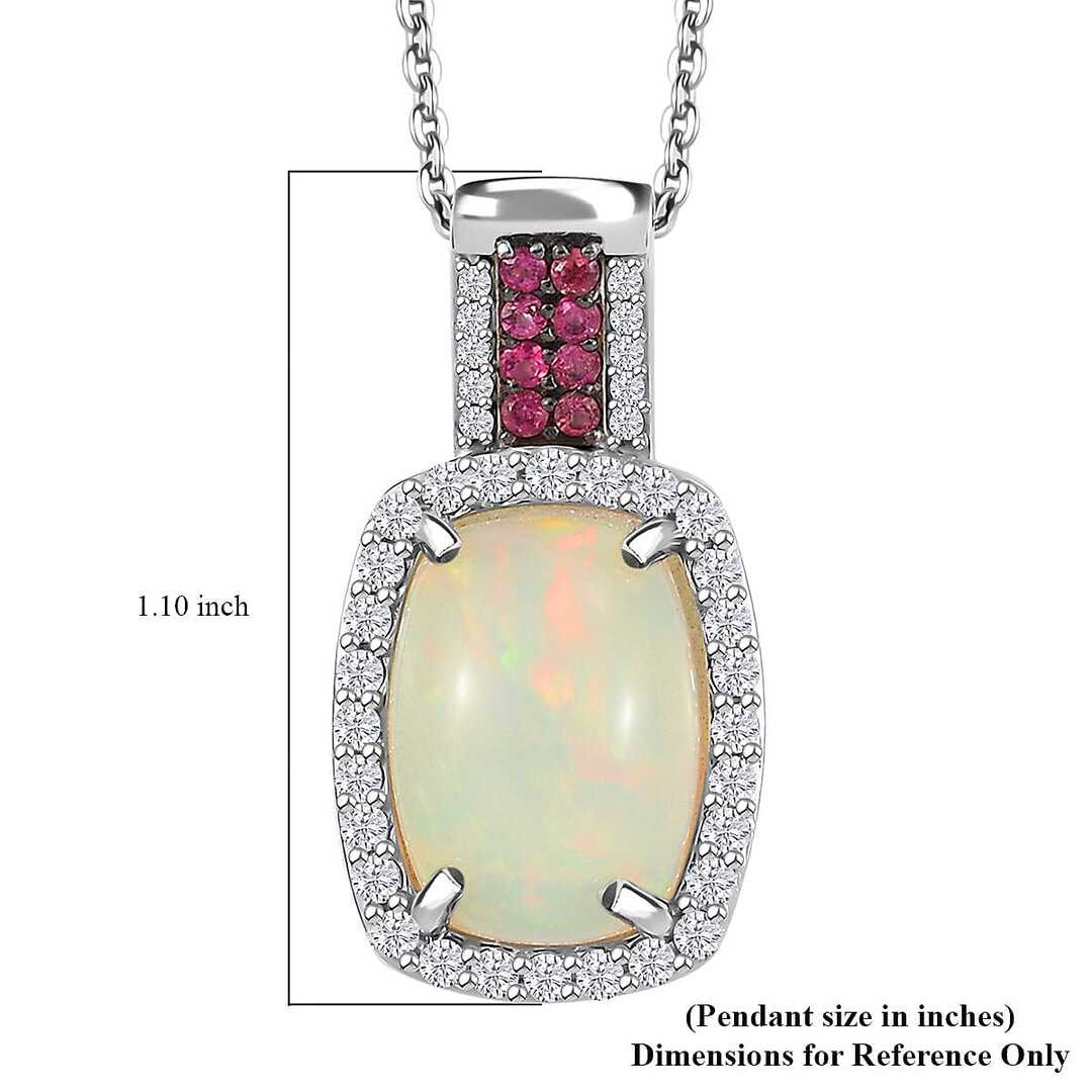 Ethiopian Welo Opal and Multi Gemstone Pendant Necklace