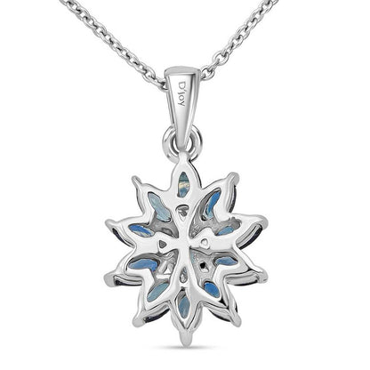Australian Sapphire Twilight Blossom Pendant Necklace