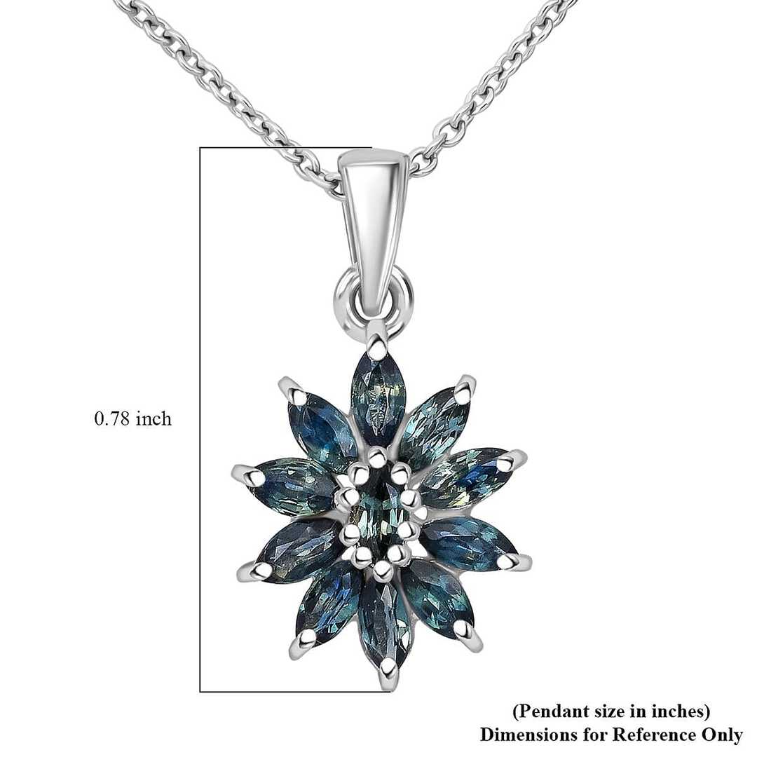 Australian Sapphire Twilight Blossom Pendant Necklace