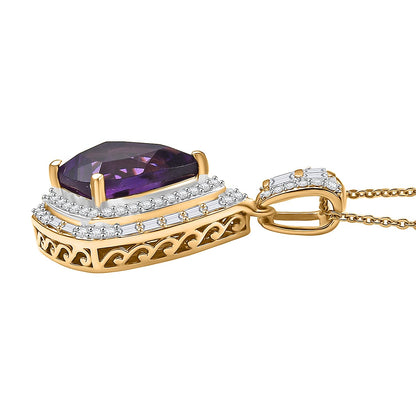 Lusaka Amethyst Shield Pendant Necklace — Poise, Presence & Refined Radiance