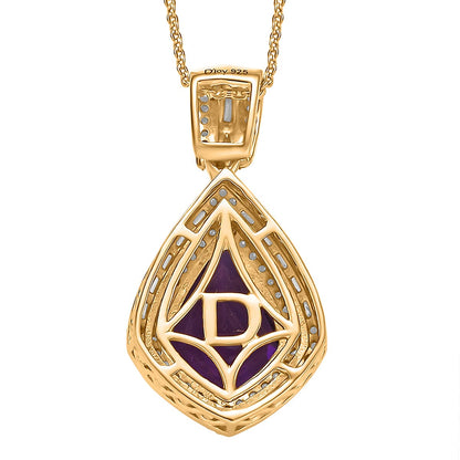 Lusaka Amethyst Shield Pendant Necklace — Poise, Presence & Refined Radiance