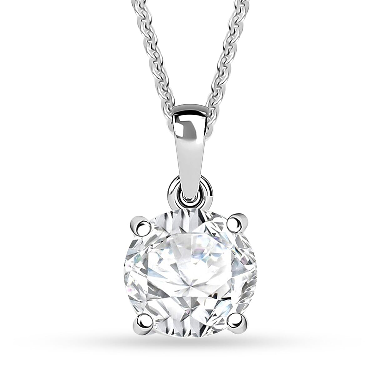 Choose Your Gemstone Pendant Necklace – Rhodium-Plated Sterling Silver