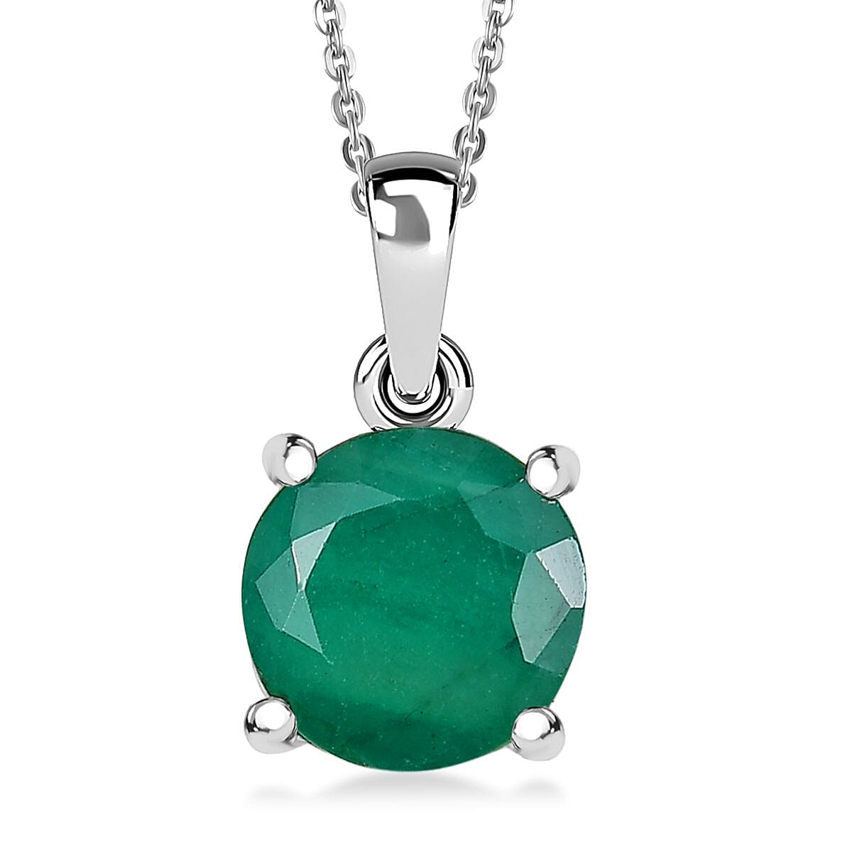 Choose Your Gemstone Pendant Necklace – Rhodium-Plated Sterling Silver
