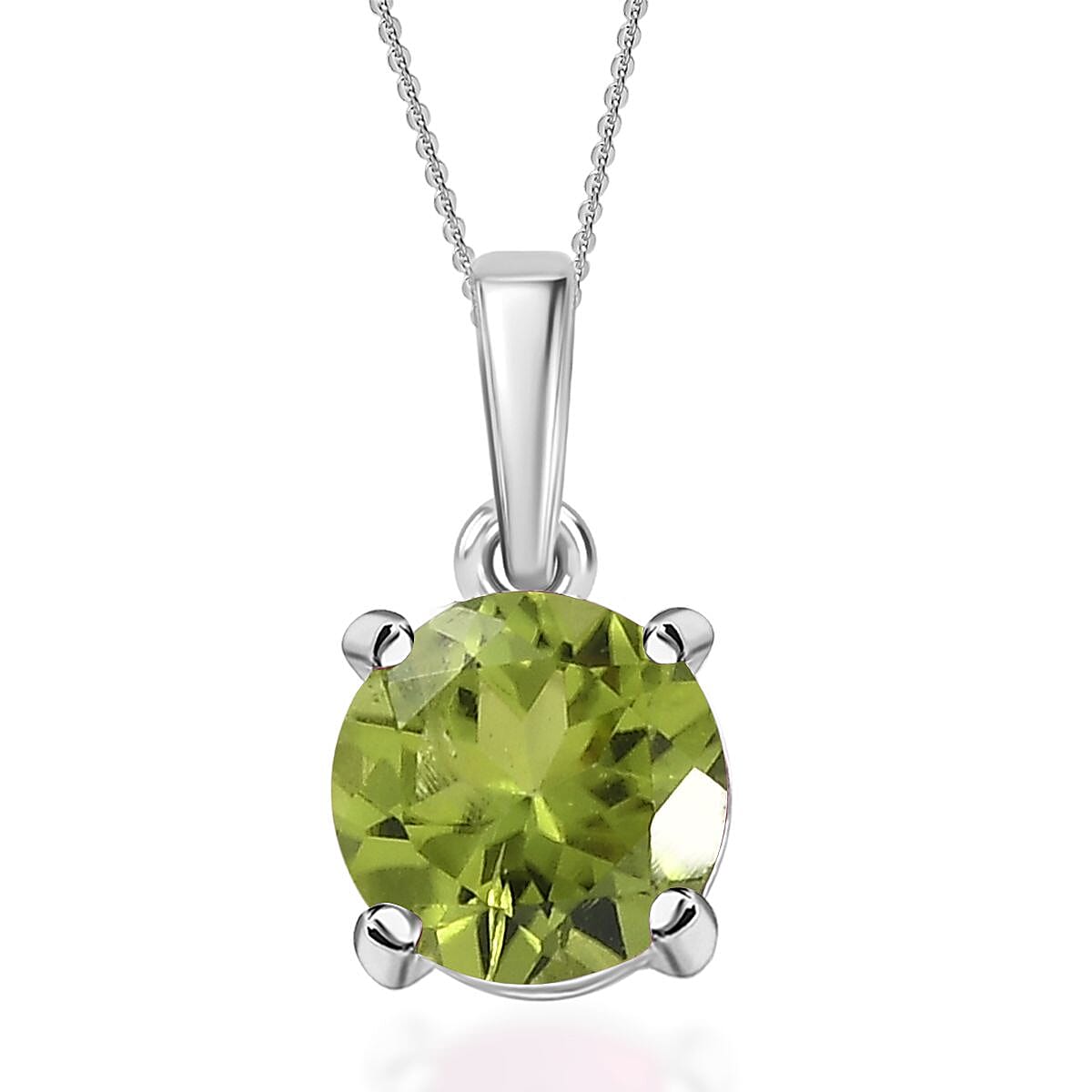 Choose Your Gemstone Pendant Necklace – Rhodium-Plated Sterling Silver