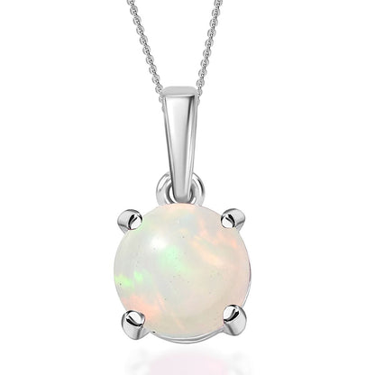 Choose Your Gemstone Pendant Necklace – Rhodium-Plated Sterling Silver