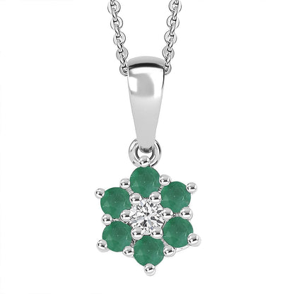 Discover Your Energy – Genuine Gemstone Pendant Necklace in Rhodium-Plated Silver