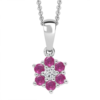 Discover Your Energy – Genuine Gemstone Pendant Necklace in Rhodium-Plated Silver