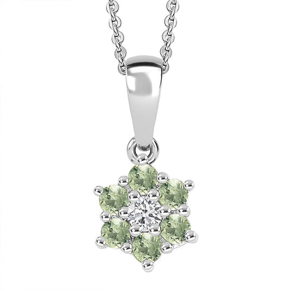 Discover Your Energy – Genuine Gemstone Pendant Necklace in Rhodium-Plated Silver
