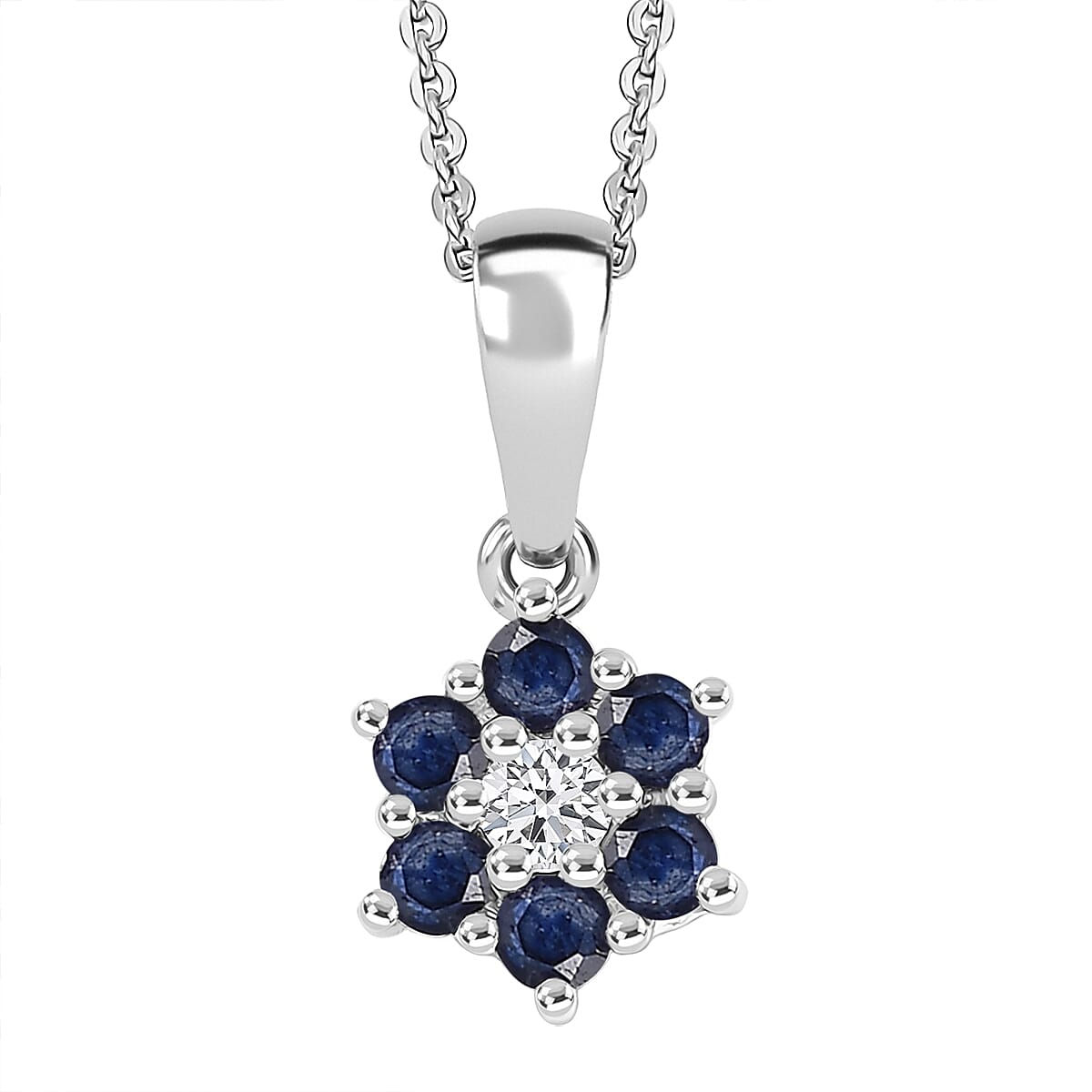 Discover Your Energy – Genuine Gemstone Pendant Necklace in Rhodium-Plated Silver