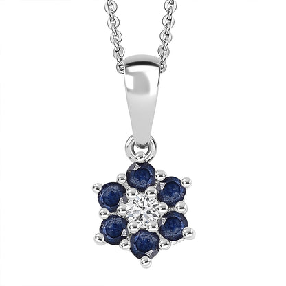 Discover Your Energy – Genuine Gemstone Pendant Necklace in Rhodium-Plated Silver