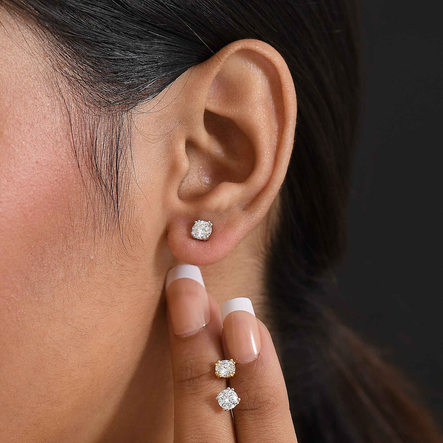 Set of 3 - Moissanite Solitaire Stud Earrings Set – Sparkle and Shine in Every Trio