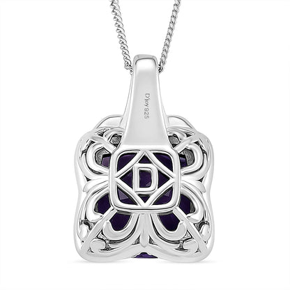 Zambian Amethyst & Moissanite Poinsettia Pendant Necklace — Blooming Elegance & Sparkling Energy