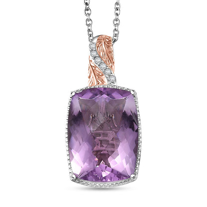 Amethyst, Black Spinel and Verde Onyx Pendant