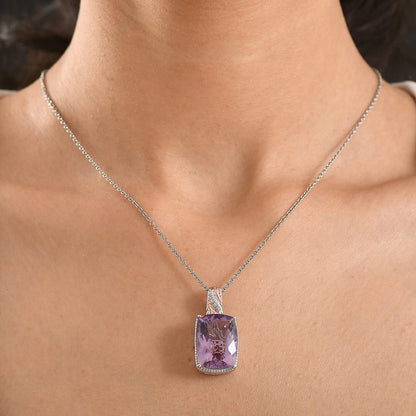 Amethyst, Black Spinel and Verde Onyx Pendant
