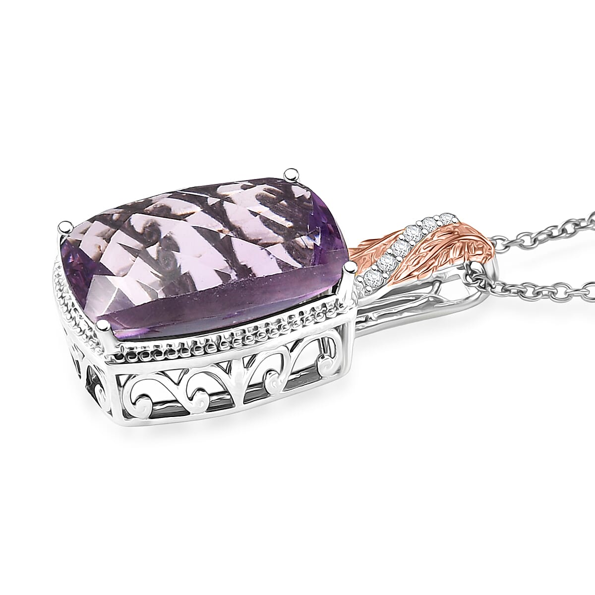 Amethyst, Black Spinel and Verde Onyx Pendant