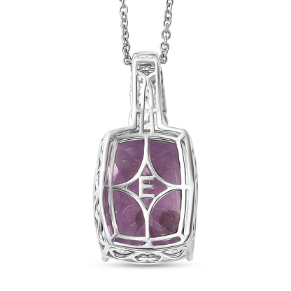 Amethyst, Black Spinel and Verde Onyx Pendant