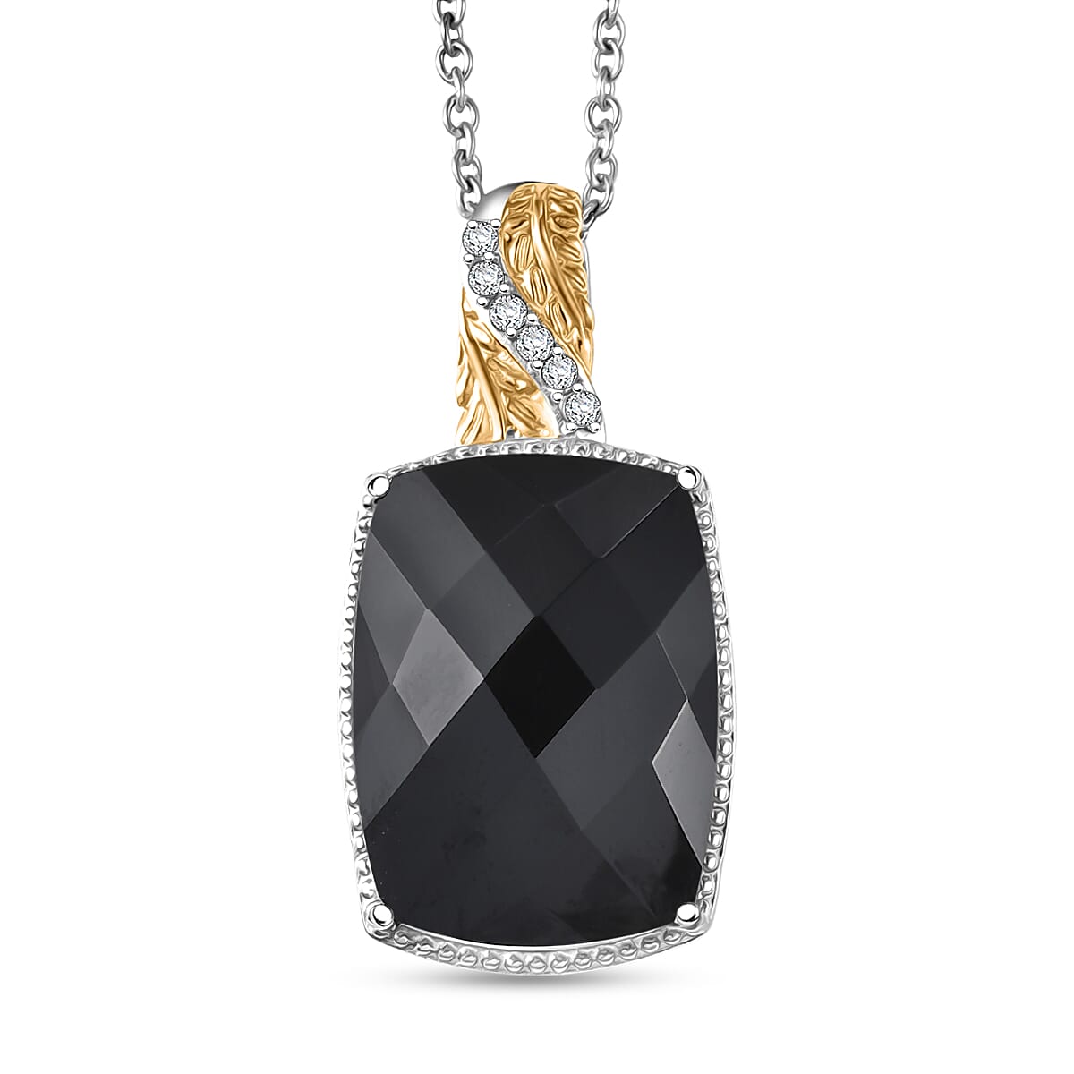 Amethyst, Black Spinel and Verde Onyx Pendant