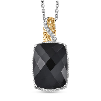 Amethyst, Black Spinel and Verde Onyx Pendant