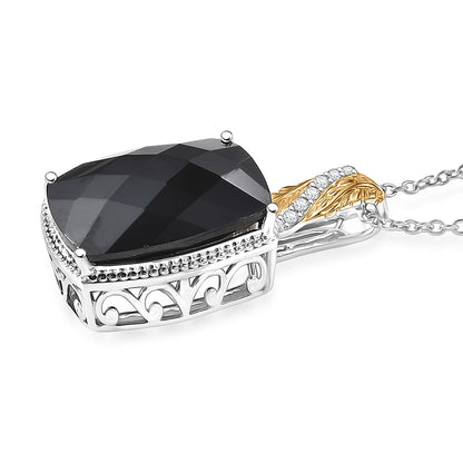 Amethyst, Black Spinel and Verde Onyx Pendant