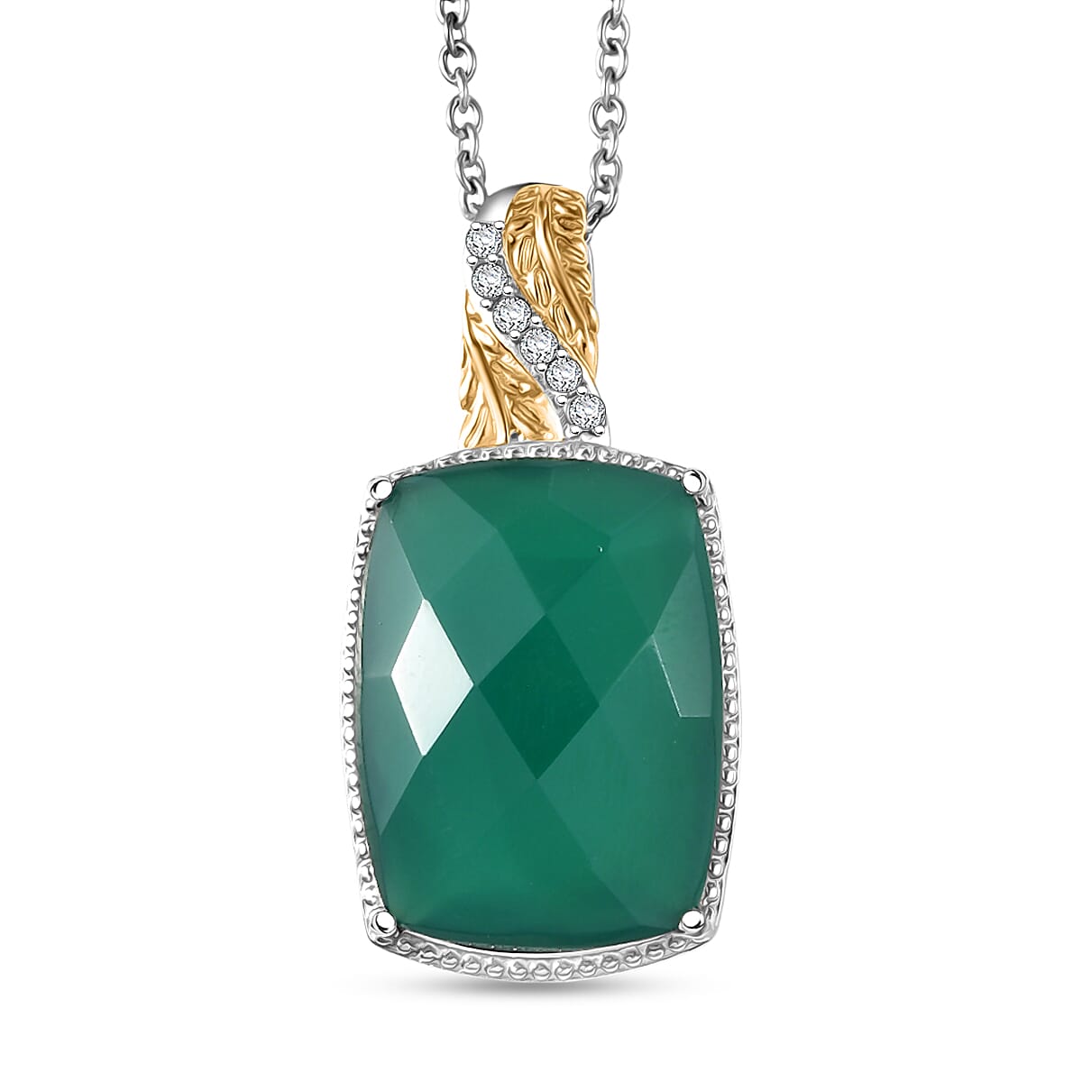 Amethyst, Black Spinel and Verde Onyx Pendant