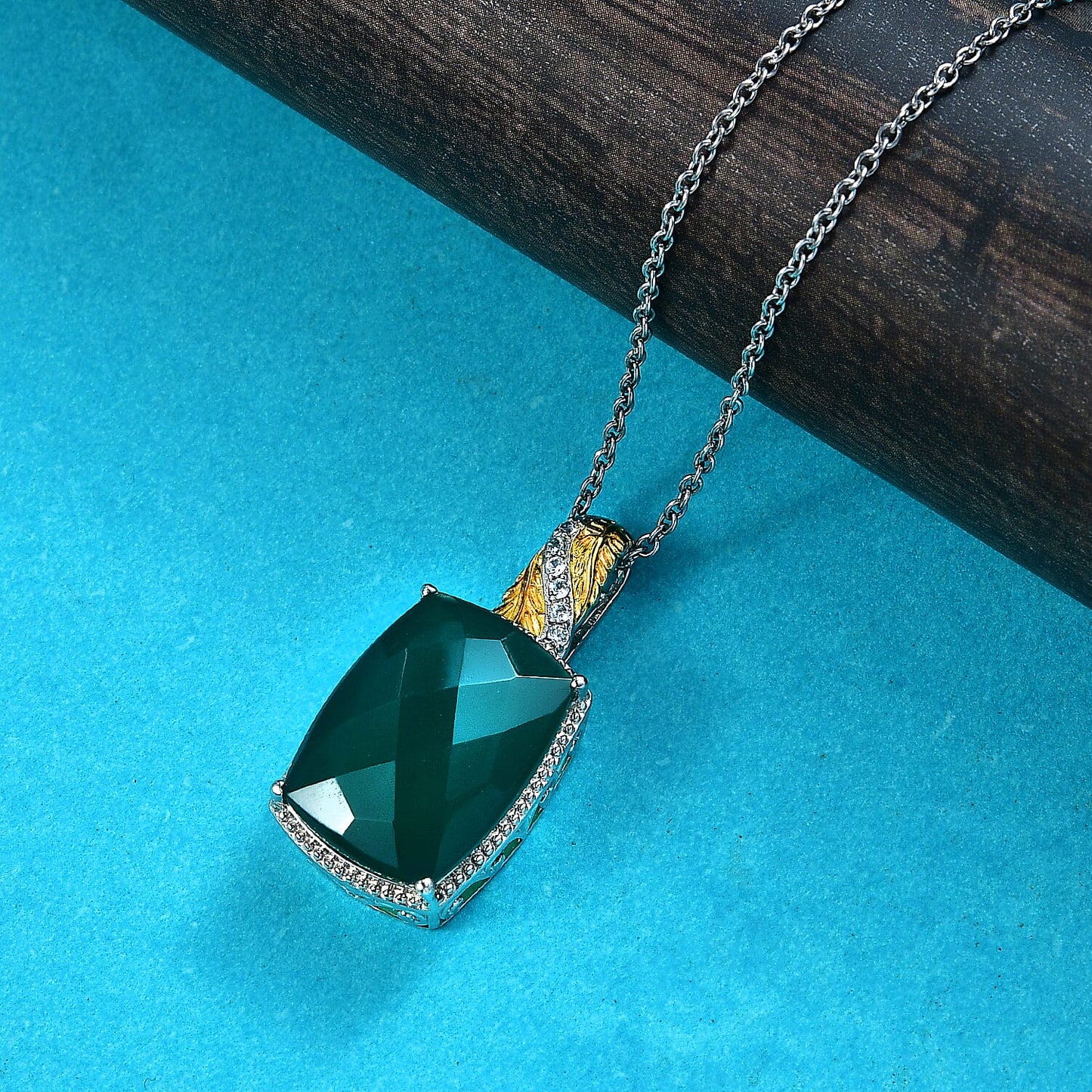 Amethyst, Black Spinel and Verde Onyx Pendant