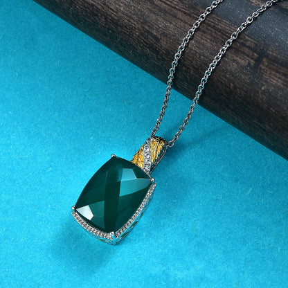 Amethyst, Black Spinel and Verde Onyx Pendant