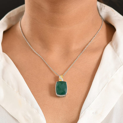 Amethyst, Black Spinel and Verde Onyx Pendant