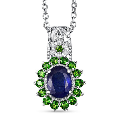 Masoala Sapphire and Multi Gemstone Pendant