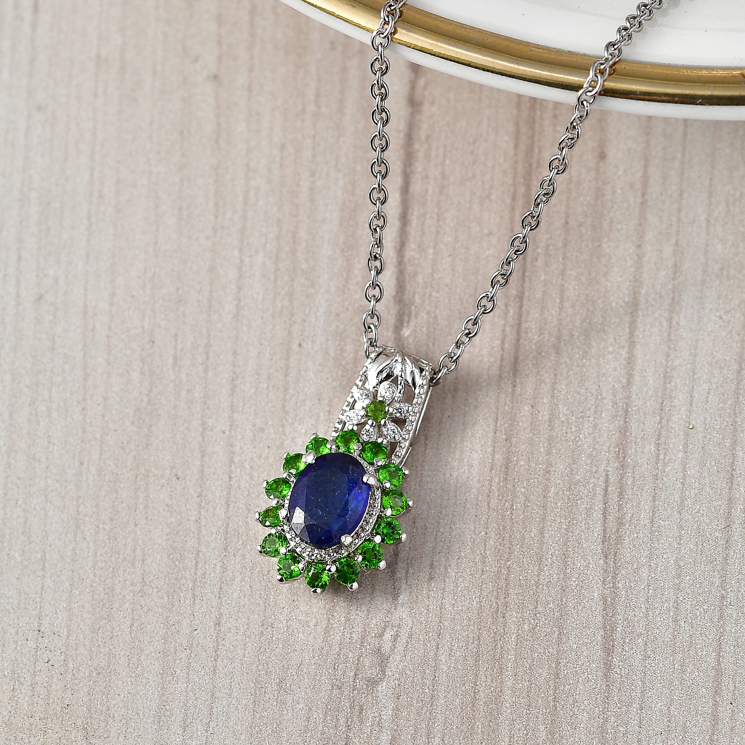 Masoala Sapphire and Multi Gemstone Pendant