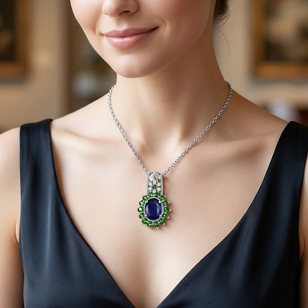 Masoala Sapphire and Multi Gemstone Pendant